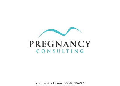 Pregnancy logo design mom pregnant belly icon symbol