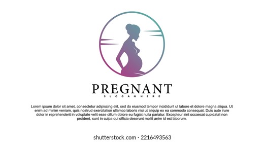 Plantilla de diseño de logotipo de embarazo con diseño de concepto de círculo icono de símbolo moderno