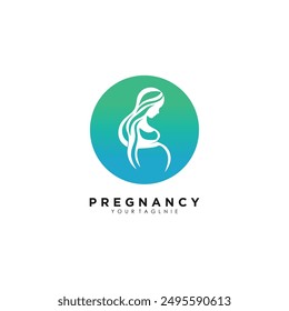Pregnancy logo design vector icon with creative idea template