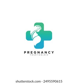 Pregnancy logo design vector icon with creative idea template