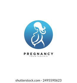 Pregnancy logo design vector icon with creative idea template