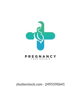 Pregnancy logo design vector icon with creative idea template