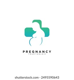 Icono del Vector del diseño del logotipo del embarazo con la Plantilla creativa de la idea