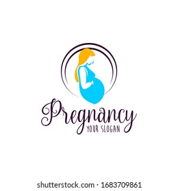 Pregnancy Logo Design Vector Template