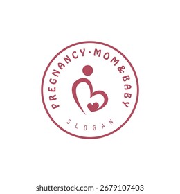 Plantilla de Vector de diseño de logotipo de embarazo, Vector de diseño de logotipo de mamá y bebé.