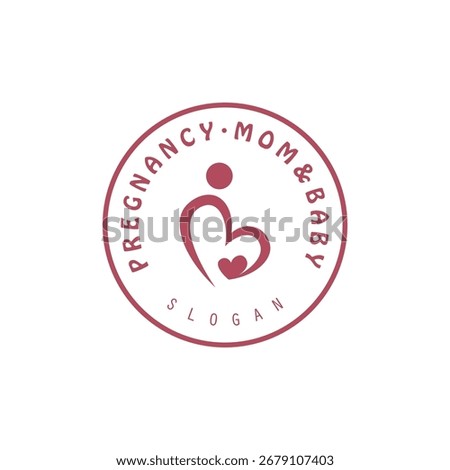 Pregnancy logo design vector template, Mom and baby logo design vector.