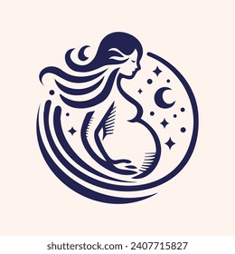 Pregnancy logo Design Vector, woman pregnant Idea logo design inspiration