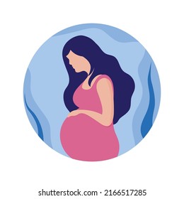 Pregnancy logo illustration vector flat design template