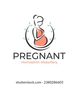 pregnancy logo pregnant woman maternal vector illustration