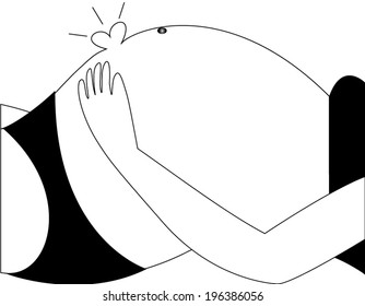 pregnancy of love illustration - Shutterstock ID 196386056
