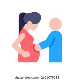 Ícone de massagem de gravidez Ilustração de vetor plana