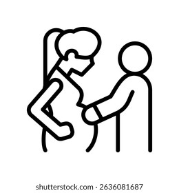 Ilustração do vetor da linha do ícone da massagem da gravidez