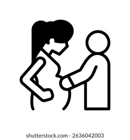 Ícone de massagem de gravidez Ilustração do vetor de contorno