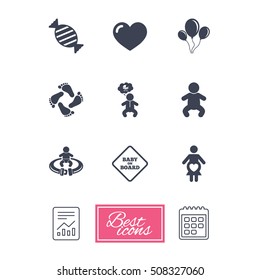 Pregnancy, maternity and baby care icons.