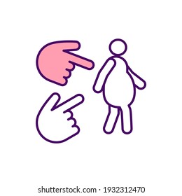 Pregnancy and maternity discrimination RGB color icon. Unfavorable treating pregnant woman. Prejudice about breastfeeding and childbirth. Firing pregnant employee. Isolated vector illustration