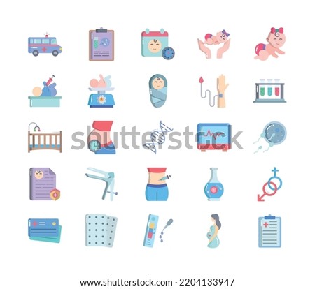 Pregnancy and Maternity icon set