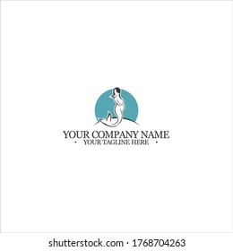 pregnancy mermaid logo design vector