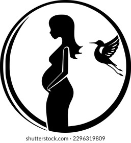 Pregnancy | Minimalist and Simple Silhouette - Vector illustration