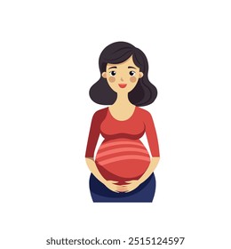 pregnancy mother flat illustration vector 