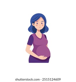 Vector de ilustración plana de madre embarazada 