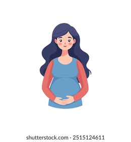 pregnancy mother flat illustration vector 