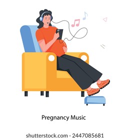 Pregnancy music flat icon is ready for premium download