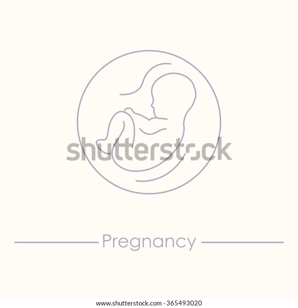 妊娠と新生児のアイコン ヒト胚 抽象的な胎児のシンボル 妊娠と出生