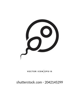 Pregnancy, Obstetrics, Gynecology Line Icon. Medicine Symbol : Sperm Cells Modern Vector Design Elements. Isolated On White.