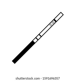Pregnancy or ovulation positive test simple black icon top view isolated on white background. Female reproductive, planning of pregnancy sign. Vector illustration for banner, website, ad