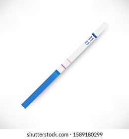 Pregnancy or ovulation positive test with two strips top view isolated on white background. Female reproductive, planning of pregnancy icon. Vector illustration for banner, website, ad
