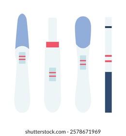 Pregnancy and ovulation tests set. Illustration in flat style.