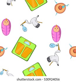 Pregnancy pattern. Cartoon illustration of pregnancy vector pattern for web