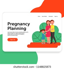 Pregnancy Plan Illustration UI Concept Landing Page