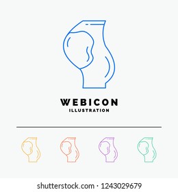pregnancy, pregnant, baby, obstetrics, fetus 5 Color Line Web Icon Template isolated on white. Vector illustration