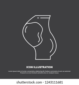 pregnancy, pregnant, baby, obstetrics, fetus Icon. Line vector symbol for UI and UX, website or mobile application