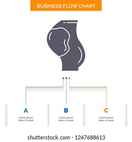 pregnancy, pregnant, baby, obstetrics, fetus Business Flow Chart Design with 3 Steps. Glyph Icon For Presentation Background Template Place for text.