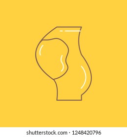 pregnancy, pregnant, baby, obstetrics, fetus Flat Line Filled Icon. Beautiful Logo button over yellow background for UI and UX, website or mobile application