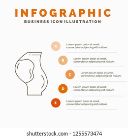 pregnancy, pregnant, baby, obstetrics, fetus Infographics Template for Website and Presentation. Line Gray icon with Orange infographic style vector illustration