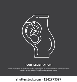pregnancy, pregnant, baby, obstetrics, Mother Icon. Line vector symbol for UI and UX, website or mobile application