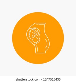 pregnancy, pregnant, baby, obstetrics, Mother White Line Icon in Circle background. vector icon illustration