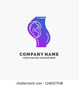 pregnancy, pregnant, baby, obstetrics, Mother Purple Business Logo Template. Place for Tagline.