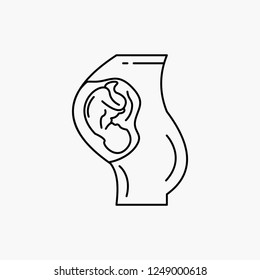 pregnancy, pregnant, baby, obstetrics, Mother Line Icon. Vector isolated illustration