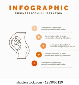 pregnancy, pregnant, baby, obstetrics, Mother Infographics Template for Website and Presentation. Line Gray icon with Orange infographic style vector illustration