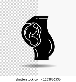 pregnancy, pregnant, baby, obstetrics, Mother Glyph Icon on Transparent Background. Black Icon