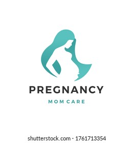 pregnancy pregnant woman maternal logo vector icon illustration