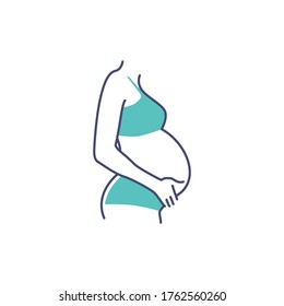 Pregnancy Pregnant Woman Maternal Logo Vector Icon Illustration	
