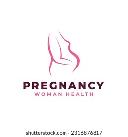 Pregnancy Pregnant Woman Maternal Logo Design Concept Vector Illustration Symbol Icon