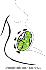 Pregnancy - pregnant woman - vector illustration