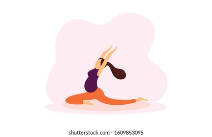 Pregnancy Prenatal Yoga Practice Workout Concept Illustration