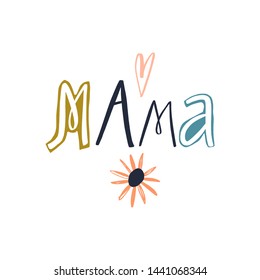 Pregnancy quote. Illustration with hand lettering text for mom and baby. Maternity brush inscription. Vector illustration.